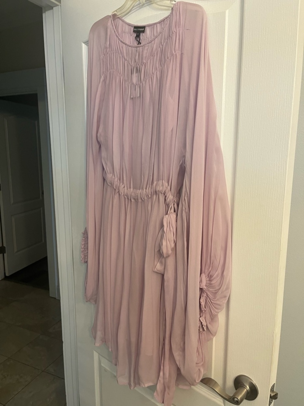 Emporio Armani Lavender Pleated Dress - Picture 2 of 15